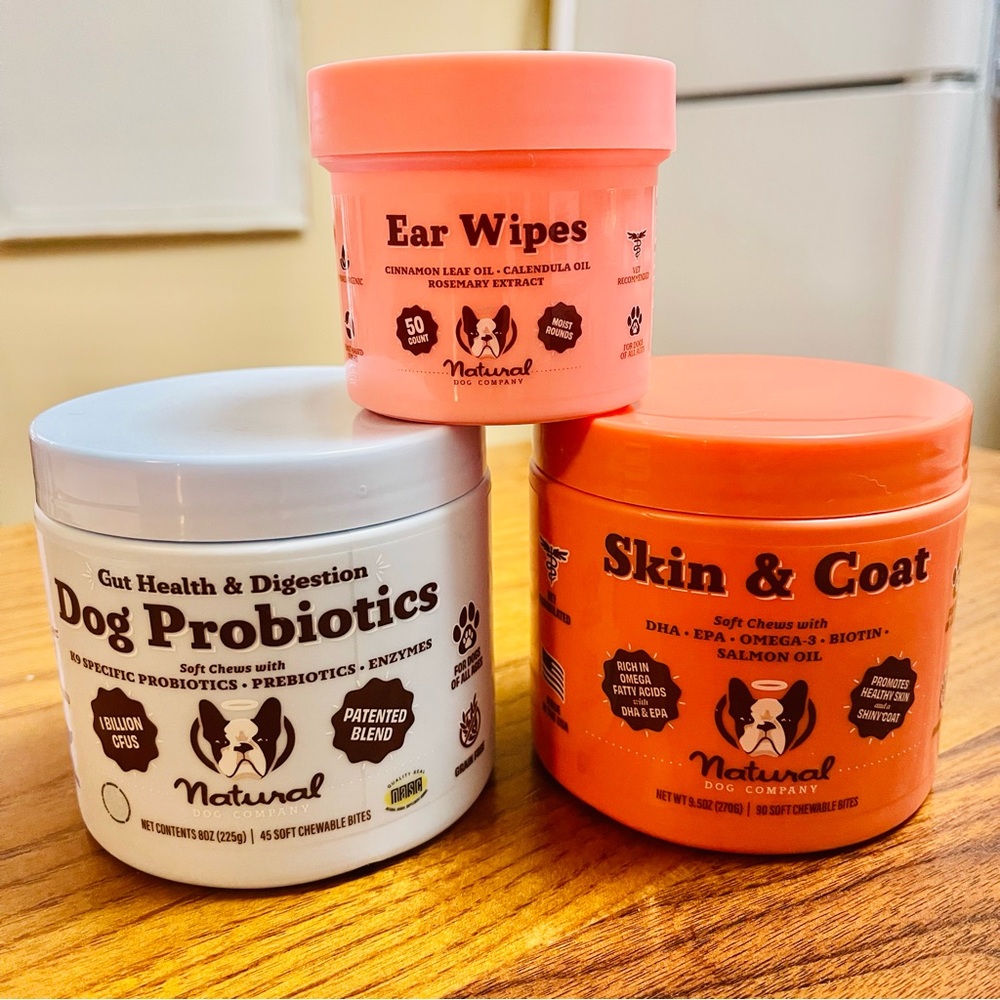 Natural Dog Company Soft Chews and Ear Wipes Bundle